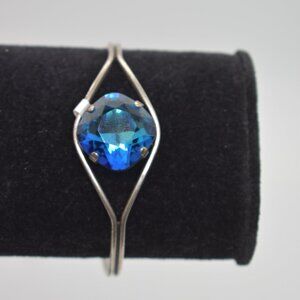 Clara Beau Swarovski Crystal Silver Cuff Bracelet